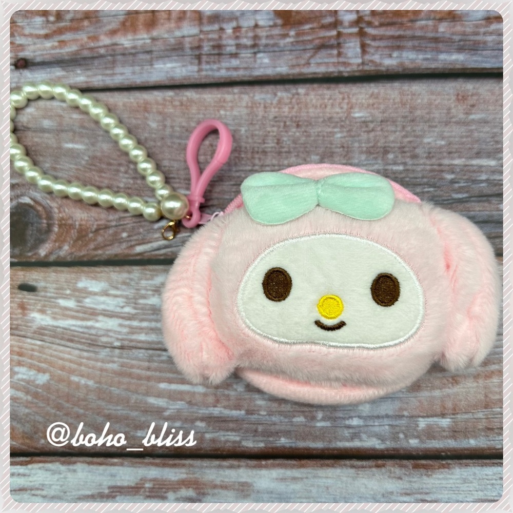 My Melody Fuzzy Coin Purse Bag NWOT